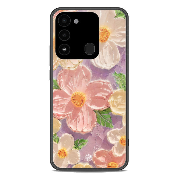 Floral Series Soft Phone Case - Premium Glass Case - Design 11 - Tecno Spark 8C