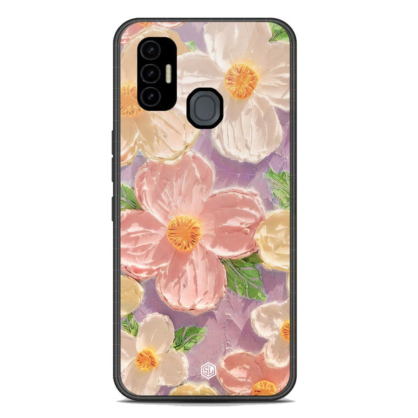 Floral Series Soft Phone Case - Premium Glass Case - Design 11 - Tecno Spark 7