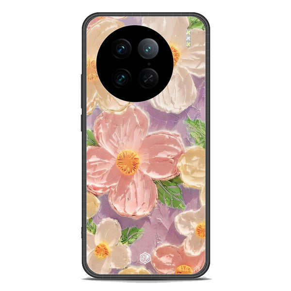 Floral Series Soft Phone Case - Premium Glass Case - Design 11 - Vivo X90 Pro