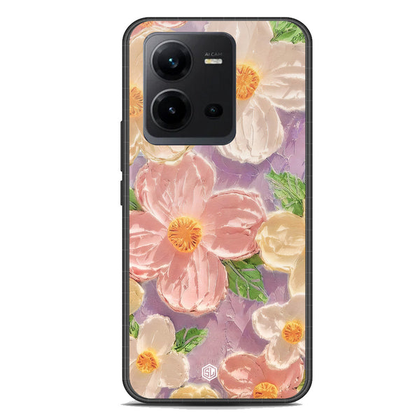 Floral Series Soft Phone Case - Premium Glass Case - Design 11 - Vivo V25e