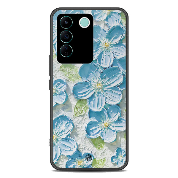 Floral Series Soft Phone Case - Premium Glass Case - Design 12 - Vivo V27e