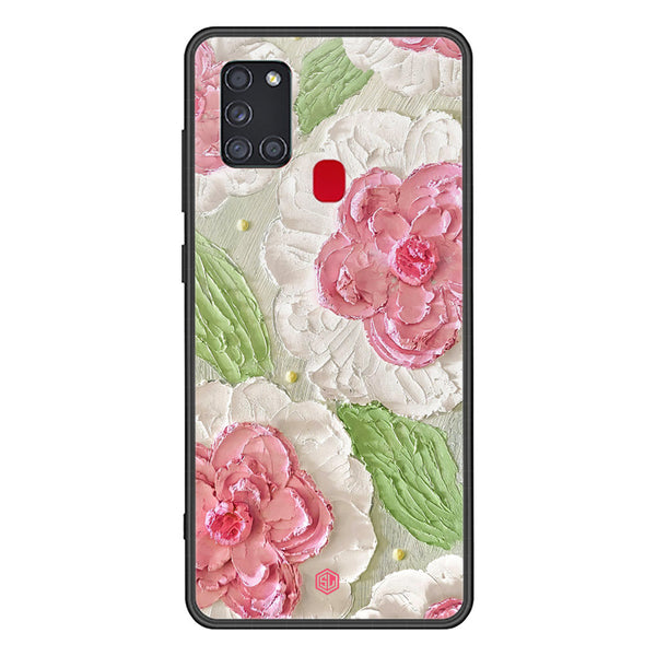 Floral Series Soft Phone Case - Premium Glass Case - Design 13 - Samsung Galaxy A21s