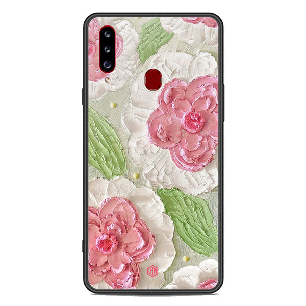 Floral Series Soft Phone Case - Premium Glass Case - Design 13 - Samsung Galaxy A20s