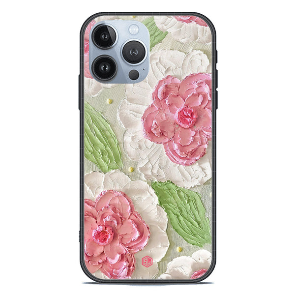 Floral Series Soft Phone Case - Premium Glass Case - Design 13 - iPhone 13 Pro