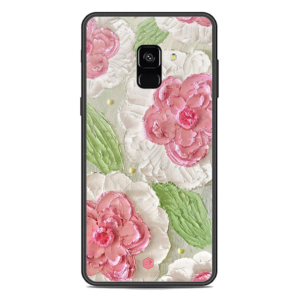 Floral Series Soft Phone Case - Premium Glass Case - Design 13 - Samsung Galaxy A8 2018