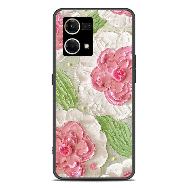 Floral Series Soft Phone Case - Premium Glass Case - Design 13 - Oppo Reno 7 4G