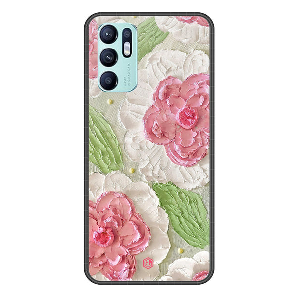 Floral Series Soft Phone Case - Premium Glass Case - Design 13 - Oppo Reno 6