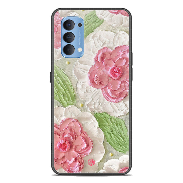 Floral Series Soft Phone Case - Premium Glass Case - Design 13 - Oppo Reno 4