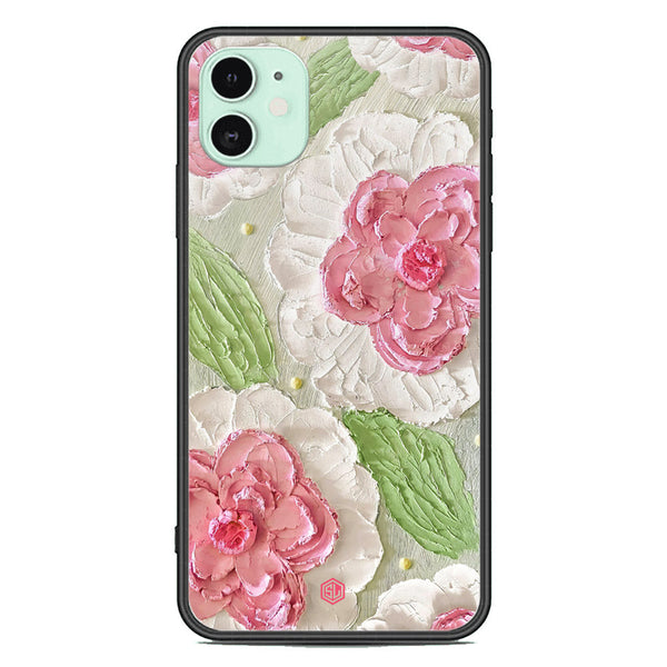 Floral Series Soft Phone Case - Premium Glass Case - Design 13 - iPhone 11