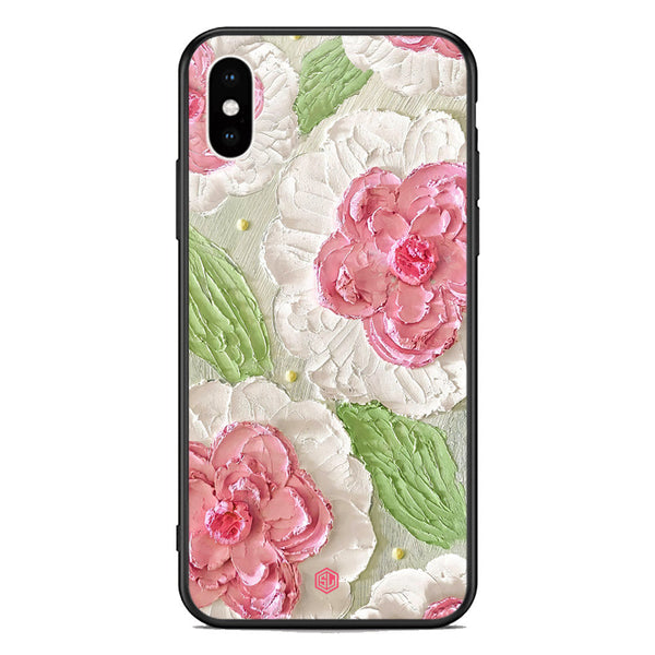 Floral Series Soft Phone Case - Premium Glass Case - Design 13 - iPhone XS Max