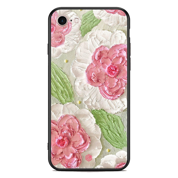 Floral Series Soft Phone Case - Premium Glass Case - Design 13 - iPhone 8 / 7