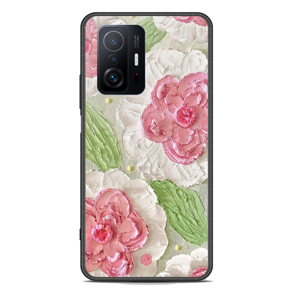 Floral Series Soft Phone Case - Premium Glass Case - Design 13 - Xiaomi 11T Pro