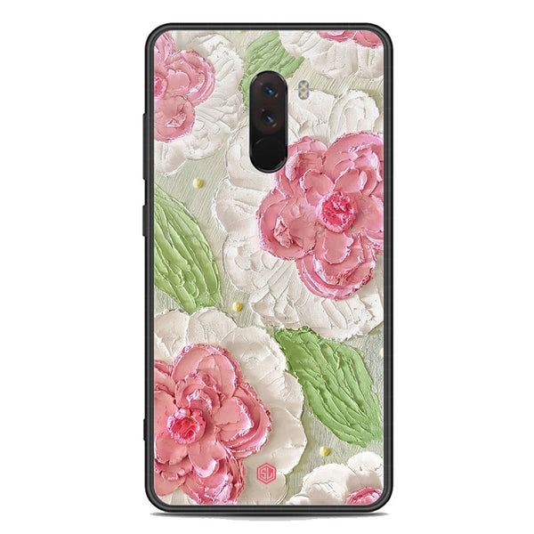 Floral Series Soft Phone Case - Premium Glass Case - Design 13 - Xiaomi Pocophone F1