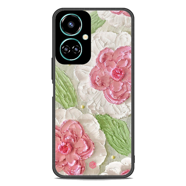 Floral Series Soft Phone Case - Premium Glass Case - Design 13 - Tecno Camon 19