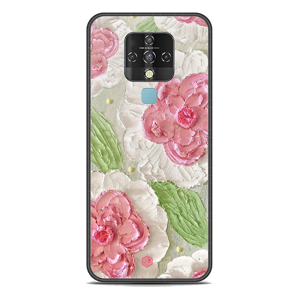 Floral Series Soft Phone Case - Premium Glass Case - Design 13 - Tecno Camon 16