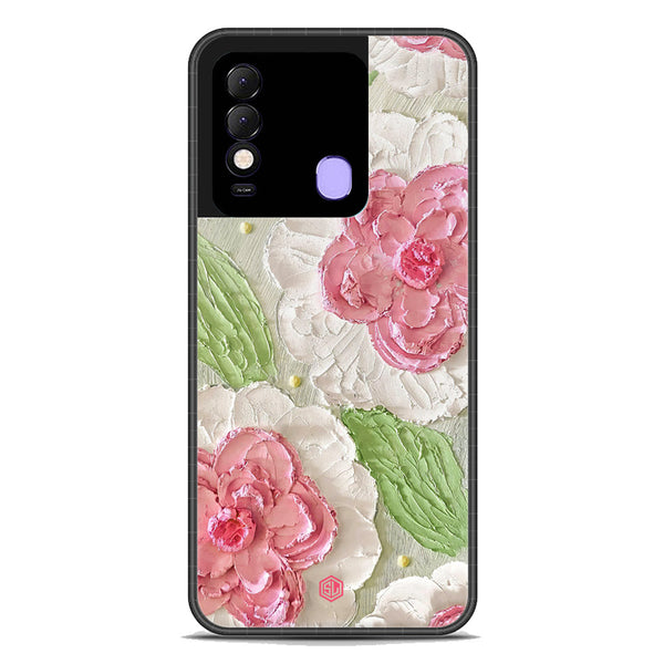 Floral Series Soft Phone Case - Premium Glass Case - Design 13 - Tecno Spark 8