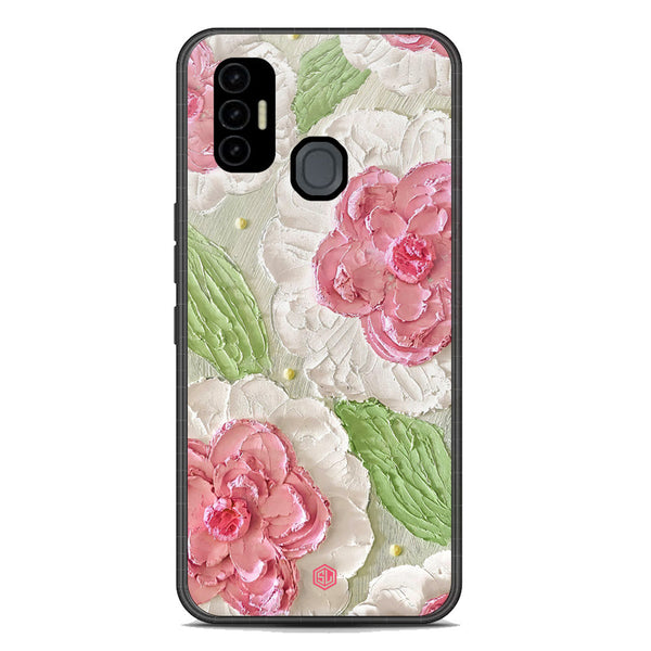 Floral Series Soft Phone Case - Premium Glass Case - Design 13 - Tecno Spark 7