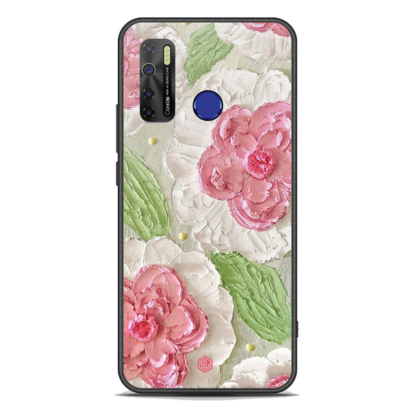 Floral Series Soft Phone Case - Premium Glass Case - Design 13 - Tecno Spark 5 pro