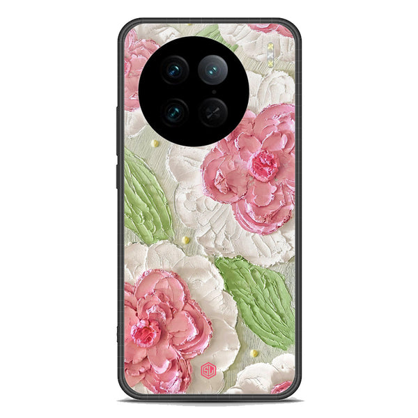 Floral Series Soft Phone Case - Premium Glass Case - Design 13 - Vivo X90 Pro