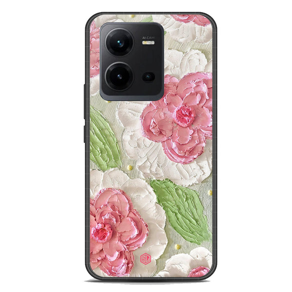 Floral Series Soft Phone Case - Premium Glass Case - Design 13 - Vivo V25e