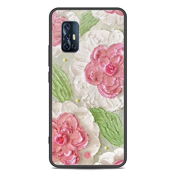 Floral Series Soft Phone Case - Premium Glass Case - Design 13 - Vivo V17