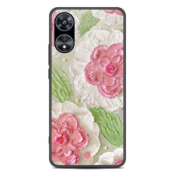 Floral Series Soft Phone Case - Premium Glass Case - Design 13 - Oppo A58 4G