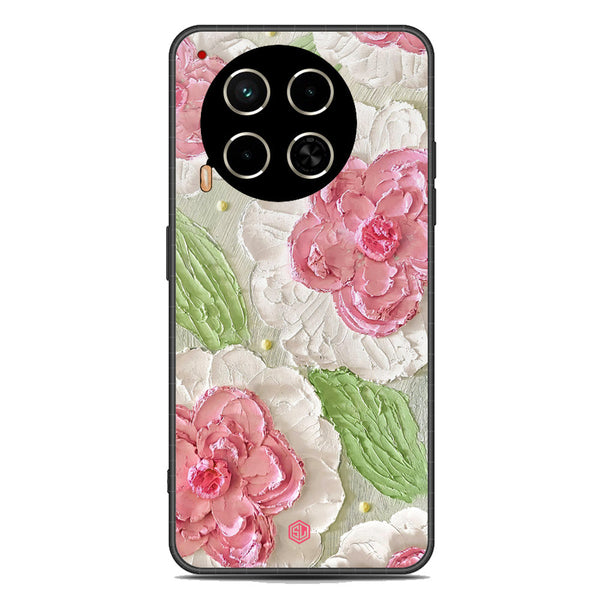 Floral Series Soft Phone Case - Premium Glass Case - Design 13 - Tecno Camon 30