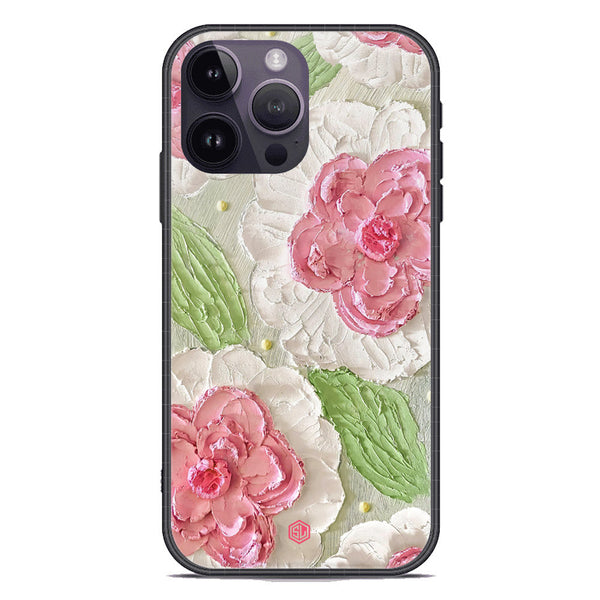 Floral Series Soft Phone Case - Premium Glass Case - Design 13 - iPhone 14 Pro