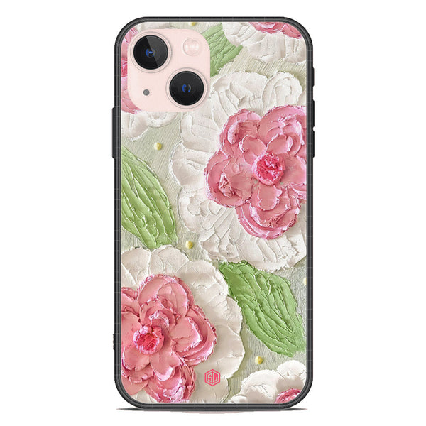 Floral Series Soft Phone Case - Premium Glass Case - Design 13 - iPhone 14 Plus