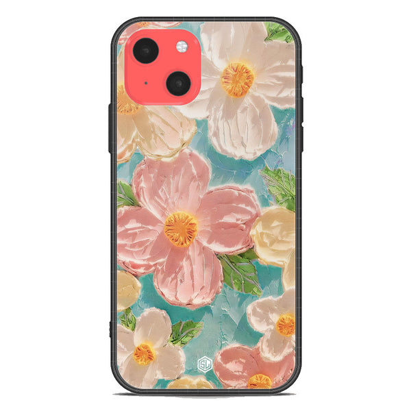 Floral Series Soft Phone Case - Premium Glass Case - Design 16 - iPhone 13 Mini