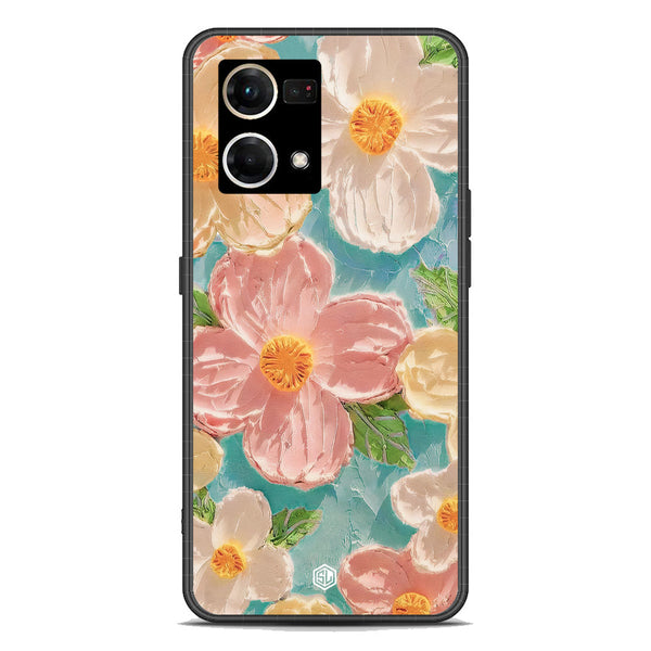 Floral Series Soft Phone Case - Premium Glass Case - Design 16 - Oppo Reno 7 4G