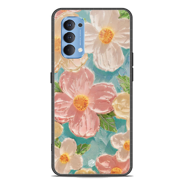 Floral Series Soft Phone Case - Premium Glass Case - Design 16 - Oppo Reno 4