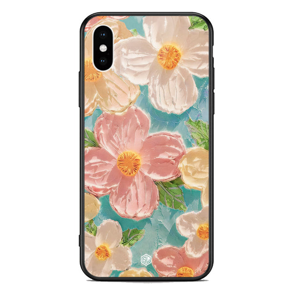 Floral Series Soft Phone Case - Premium Glass Case - Design 16 - iPhone XS Max