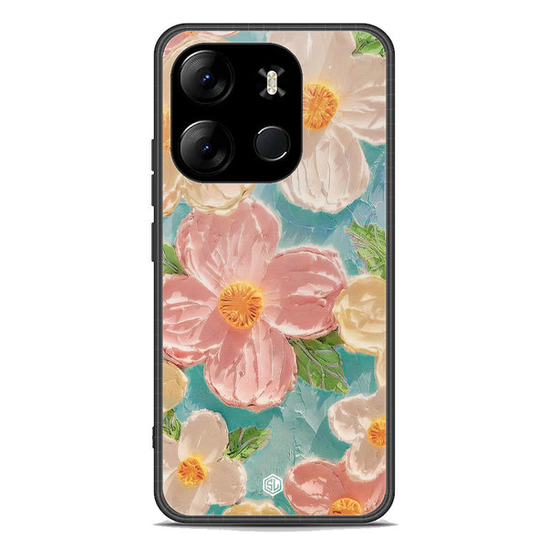 Floral Series Soft Phone Case - Premium Glass Case - Design 16 - Tecno Spark Go 2023