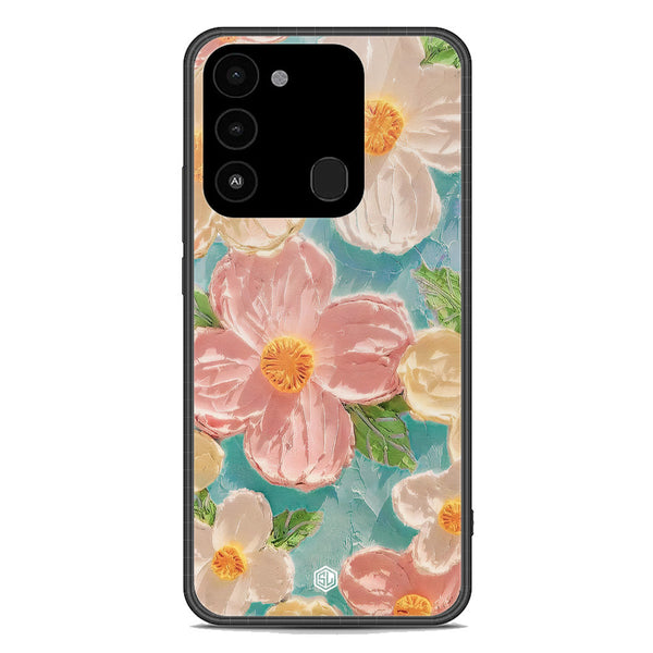 Floral Series Soft Phone Case - Premium Glass Case - Design 16 - Tecno Spark 8C