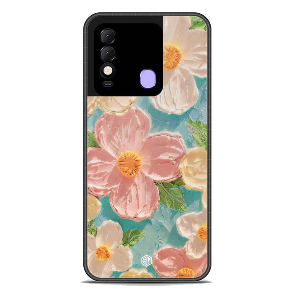 Floral Series Soft Phone Case - Premium Glass Case - Design 16 - Tecno Spark 8