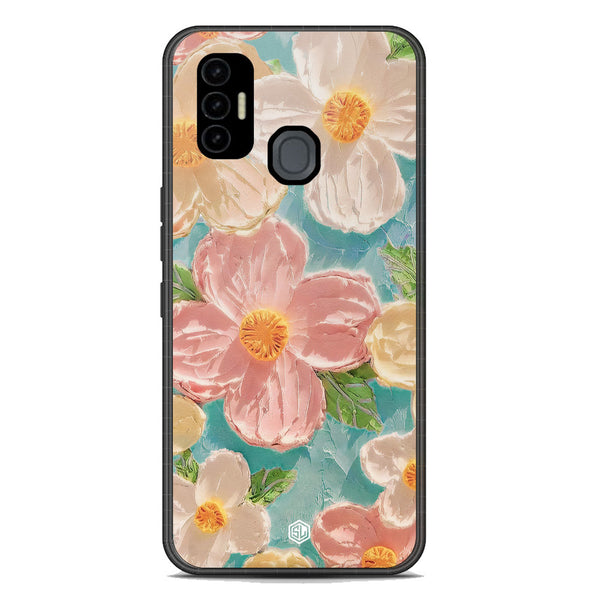 Floral Series Soft Phone Case - Premium Glass Case - Design 16 - Tecno Spark 7