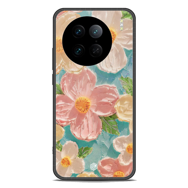 Floral Series Soft Phone Case - Premium Glass Case - Design 16 - Vivo X90 Pro