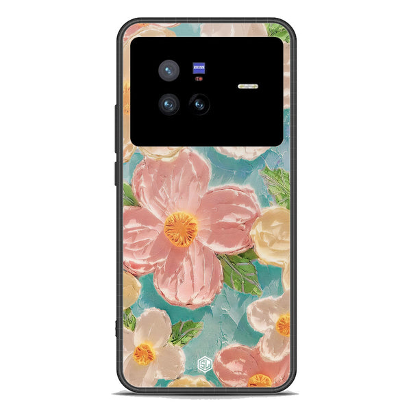 Floral Series Soft Phone Case - Premium Glass Case - Design 16 - Vivo X80