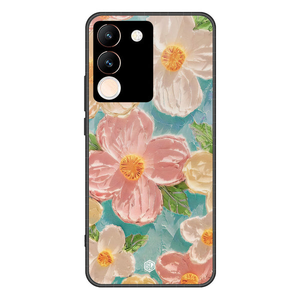 Floral Series Soft Phone Case - Premium Glass Case - Design 16 - Vivo V29e