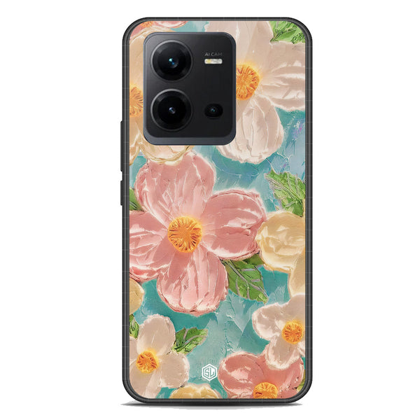 Floral Series Soft Phone Case - Premium Glass Case - Design 16 - Vivo V25e