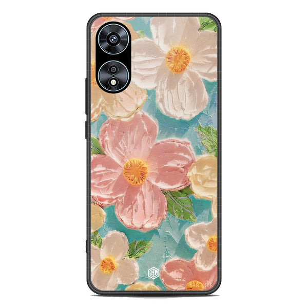 Floral Series Soft Phone Case - Premium Glass Case - Design 16 - Oppo A58 4G