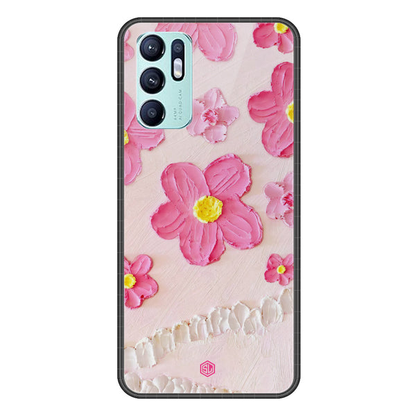 Floral Series Soft Phone Case - Premium Glass Case - Design 2 - Oppo Reno 6