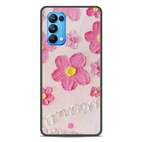 Floral Series Soft Phone Case - Premium Glass Case - Design 2 - Oppo Reno 5 Pro 5G