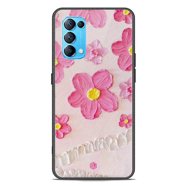 Floral Series Soft Phone Case - Premium Glass Case - Design 2 - Oppo Reno 5 4G