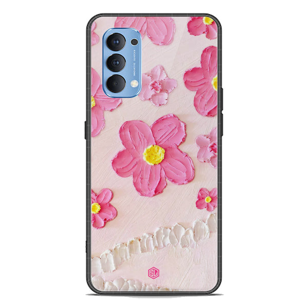 Floral Series Soft Phone Case - Premium Glass Case - Design 2 - Oppo Reno 4