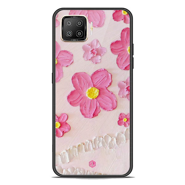 Floral Series Soft Phone Case - Premium Glass Case - Design 2 - Oppo F17 Pro