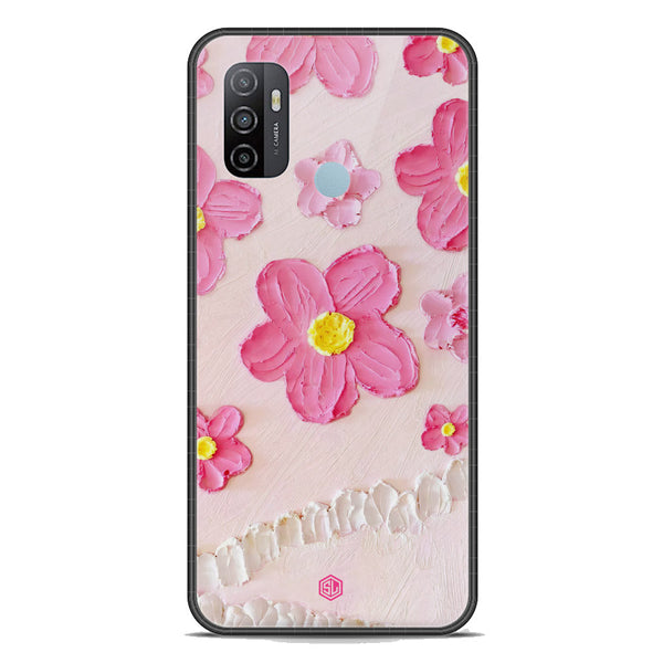 Floral Series Soft Phone Case - Premium Glass Case - Design 2 - Oppo A53