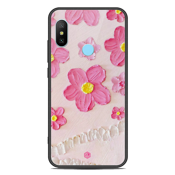 Floral Series Soft Phone Case - Premium Glass Case - Design 2 - Xiaomi Redmi Note 6