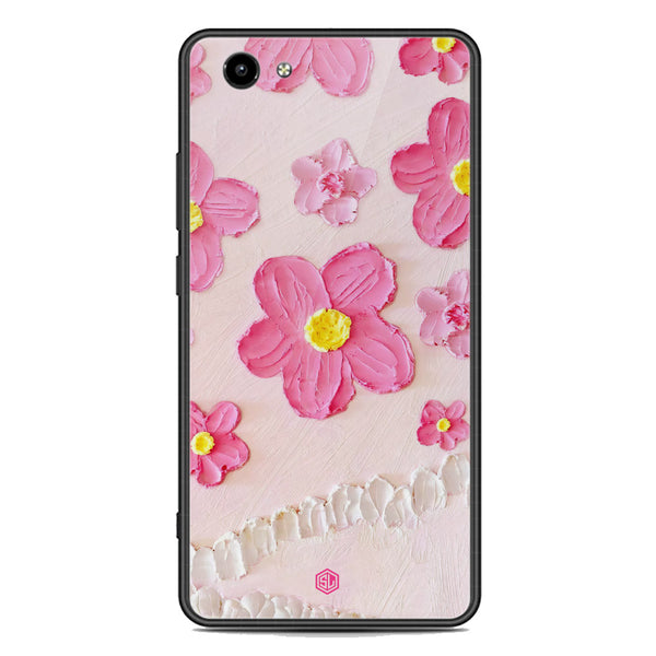 Floral Series Soft Phone Case - Premium Glass Case - Design 2 - Vivo Y71